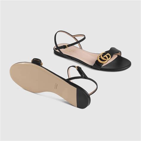 gucci flat sandals for women|Women's Double G sandal in black leather .